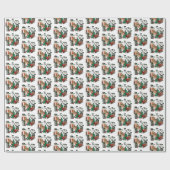 クリスマス用包装紙、迷彩柄クリスマス ラッピングペーパー (フラット)