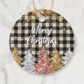 クリスマス用格子及びグリッターメリークリスマス フェイバータグ (正面)