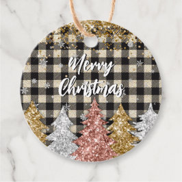 クリスマス用格子及びグリッターメリークリスマス フェイバータグ