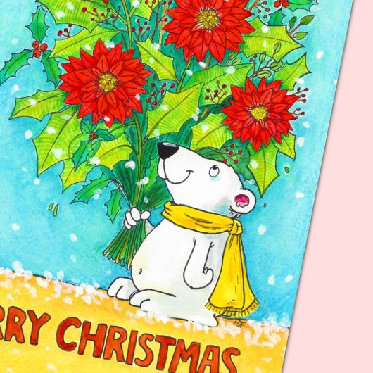 クリスマス用極熊の挨拶 カード