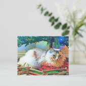 クリスマス用猫はがき ポストカード (スタンド正面)