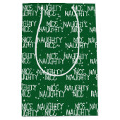 クリスマス用 かわいい いたずら テキスト スノーフレーク ミディアムペーパーバッグ (正面)