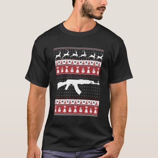 クリスマス用Ak47醜いセータークリスマス Tシャツ (正面)