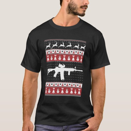 クリスマス用Ar15醜いセータークリスマス Tシャツ (正面)