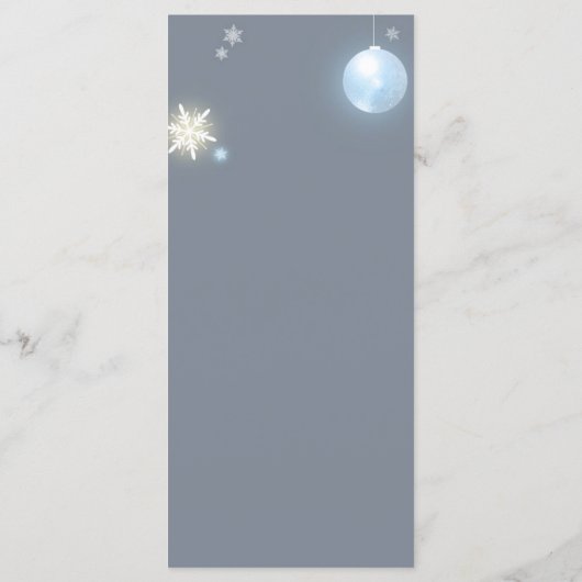 クリスマス男の赤ちゃんベビーシャワーパーティー メニュー (裏面)