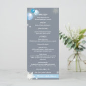 クリスマス男の赤ちゃんベビーシャワーパーティー メニュー (スタンド正面)