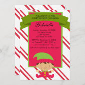 クリスマス男の赤ちゃん小妖精や小人-ベビーシャワー招待状 招待状 (正面/裏面)