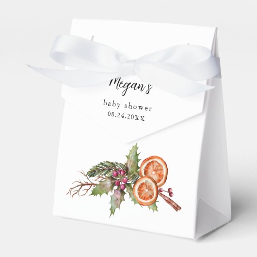 クリスマス男女兼用の赤ちゃんシャワー フェイバーボックス (正面サイド)