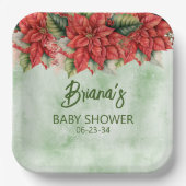 クリスマス男女兼用赤ちゃんシャワー ペーパープレート (正面)