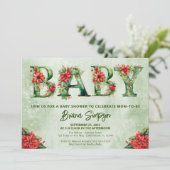 クリスマス男女兼用赤ちゃんシャワー 招待状 (スタンド正面)