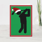 クリスマス男性ゴルファー – ゴルフシンボル シーズンカード (正面)