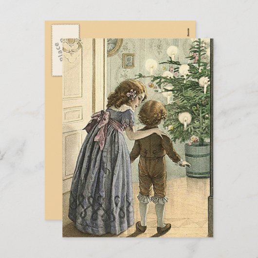 クリスマス疑問に思のクリスマスグリーティング シーズンポストカード (正面/裏面)