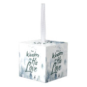 クリスマス疑問に思の愛の恵み キューブオーナメント (裏面アングル)