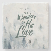 クリスマス疑問に思の愛の恵み ストーンコースター (正面)