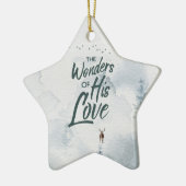 クリスマス疑問に思の愛の恵み セラミックオーナメント (左)