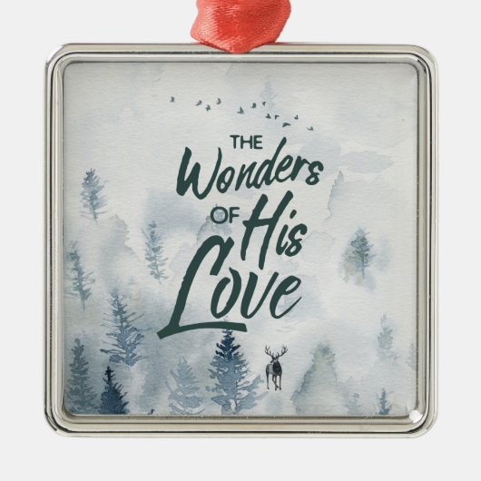 クリスマス疑問に思の愛の恵み メタルオーナメント (正面)