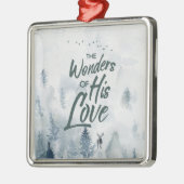 クリスマス疑問に思の愛の恵み メタルオーナメント (左)