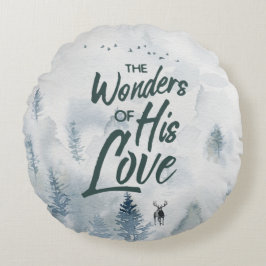 クリスマス疑問に思の愛の恵み ラウンドクッション