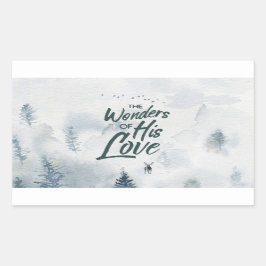 クリスマス疑問に思の愛の恵み 長方形シール