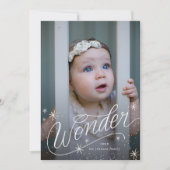 クリスマス疑問に思の手レタリング写真 シーズンカード (正面)