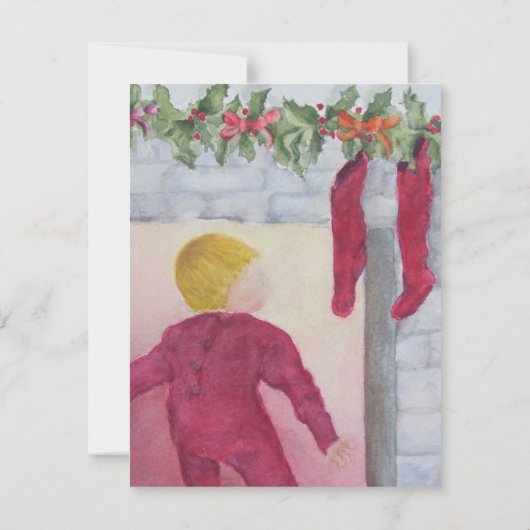 クリスマス疑問に思の暖炉RSVP 出欠カード (裏面)