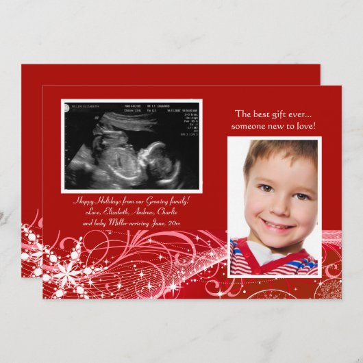 クリスマス疑問に思ホリデーカード シーズンカード (正面/裏面)