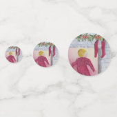 クリスマス疑問に思暖炉テーブル コンフェッティ (正面)