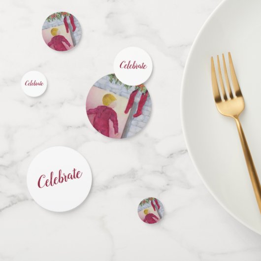 クリスマス疑問に思暖炉テーブル コンフェッティ (グループ)