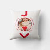 クリスマス白い赤い喜び写真ミニマシンプルリスト クッション (裏面)