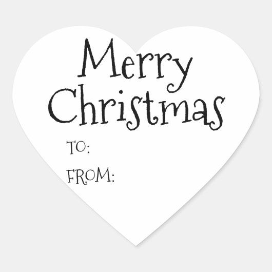 クリスマス白黒から可愛空白のい ハートシール (正面)