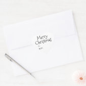 クリスマス白黒から可愛空白のい ハートシール (封筒)