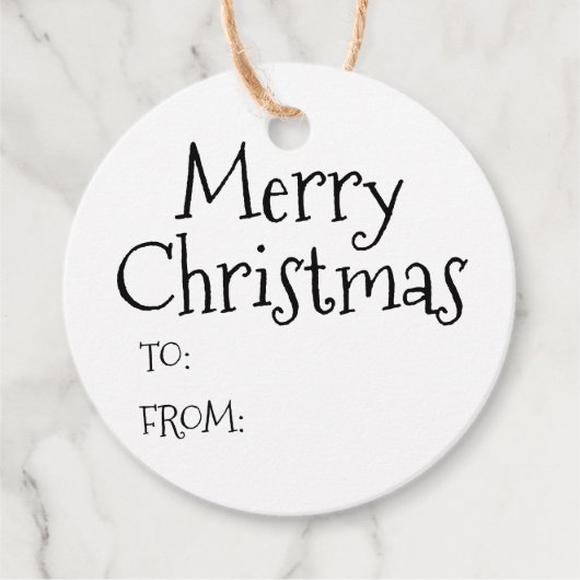 クリスマス白黒から可愛空白のい フェイバータグ (正面)