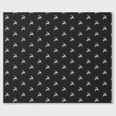 クリスマス白黒の鹿のトナカイの休日 ラッピングペーパー (フラット)