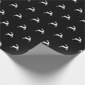 クリスマス白黒の鹿のトナカイの休日 ラッピングペーパー (角)