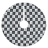 クリスマス白黒エレガント休日 ブラッシュドポリエステルツリースカート (正面)