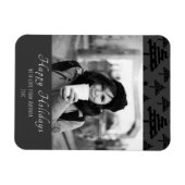 クリスマス白黒カスタムホリデーフォトカード マグネット (横)