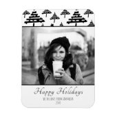 クリスマス白黒カスタムホリデーフォトカード マグネット (縦)