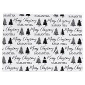 クリスマス白黒クリスマス素朴パインツリー ラージペーパーバッグ (裏面)