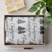 クリスマス白黒クリスマス素朴パインツリー 薄葉紙 (ギフト)