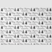 クリスマス白黒クリスマス素朴パインツリー 薄葉紙 (正面)