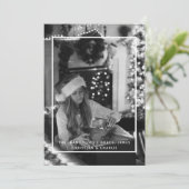 クリスマス白黒シンプル写真パーソナライズされた シーズンカード (スタンド正面)