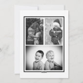 クリスマス白黒シンプル写真パーソナライズされた シーズンカード (裏面)