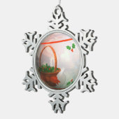 クリスマス白 スノーフレークピューターオーナメント (右)