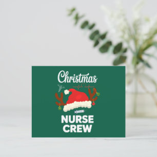 クリスマス看護師クルーサンタ帽子Xmas シーズンポストカード
