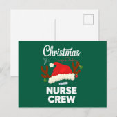 クリスマス看護師クルーサンタ帽子Xmas シーズンポストカード (正面/裏面)