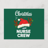 クリスマス看護師クルーサンタ帽子Xmas シーズンポストカード (正面)