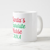 クリスマス看護師サンタの感謝のプレゼント ジャンボコーヒーマグカップ (正面右)
