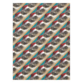 クリスマス眠いオッター テーブルクロス (正面)