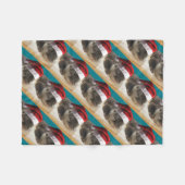 クリスマス眠いオッター フリースブランケット (正面(横))