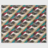 クリスマス眠いオッター ラッピングペーパー (フラット)